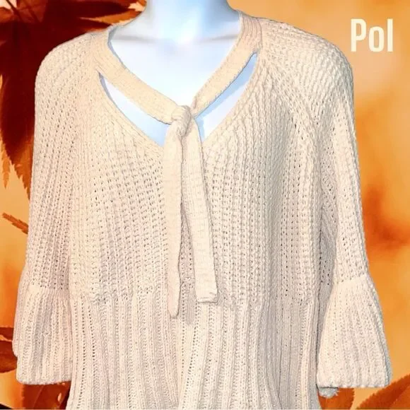 Anthropologie pol cream soft cute sweater - Picture 3 of 11